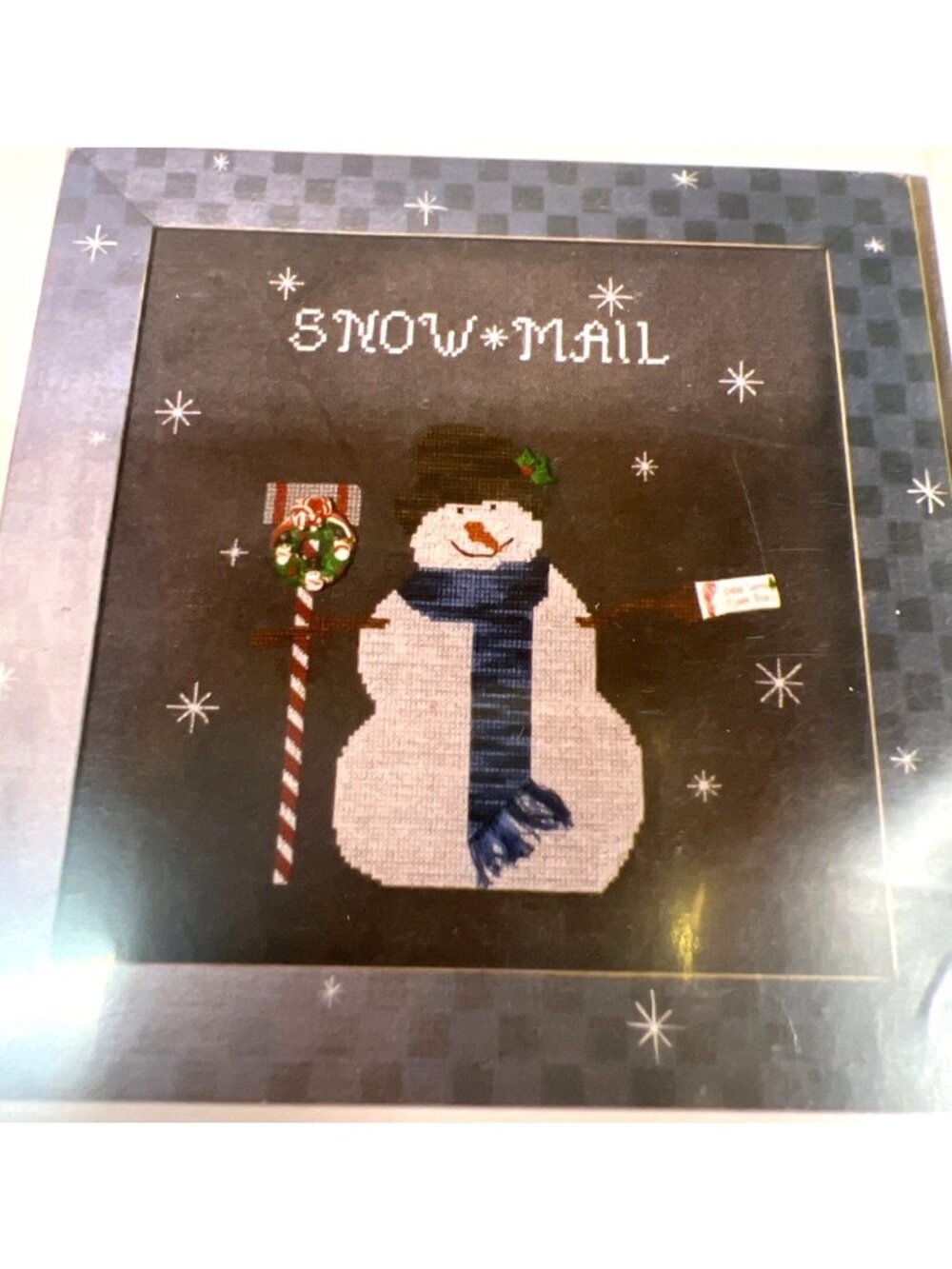 Snowman Cross Stitch Pattern "Snow Mail" By Frances & Me